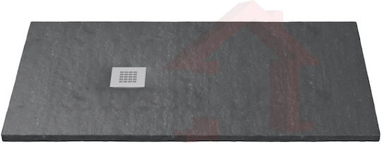 Sanitec Плоска Каменна Душ Кабина Karisto Cement Акрилна 180x90см Сива
