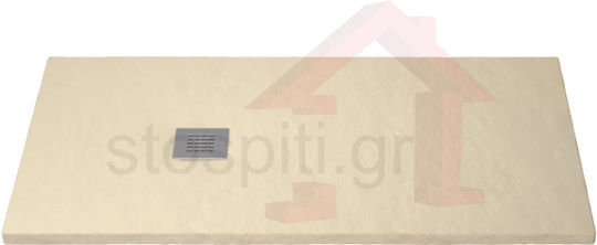 Sanitec Flat Stone Ocra Ακρυλική Ντουζιέρα 160x80cm Γκρι