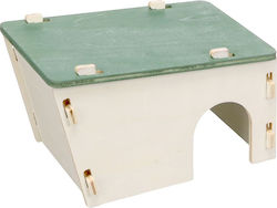 Ξύλινο Σπιτάκι House Mick Beige Green 21x13,5x12cm Μικρά Ζώα