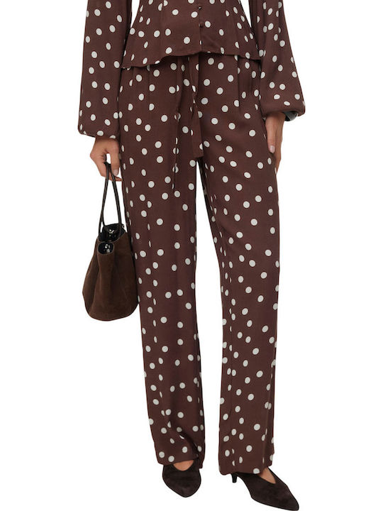 Vero Moda Γυναικείο Υφασμάτινο Παντελόνι Chocolate Martini