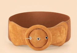 Markadoro Wide Elastic Women's Brown Belt