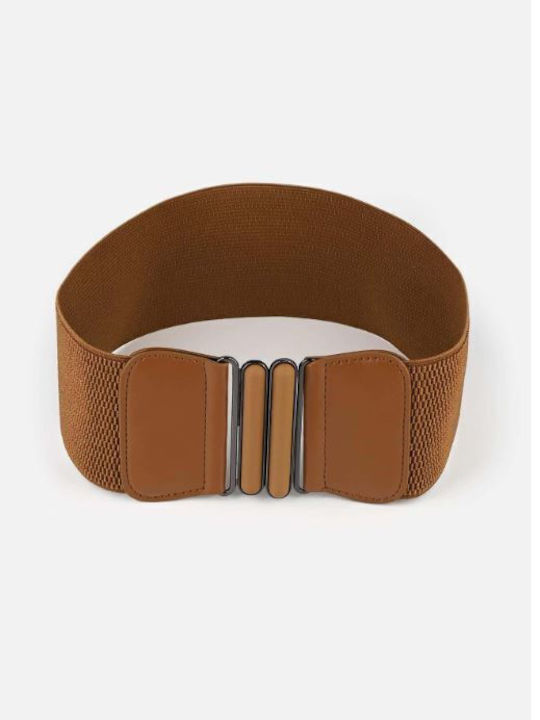 Wide Elastic Brown Women's Belt