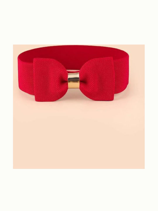 Wide Elastic Women's Red Belt
