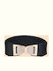 Wide Elastic Women's Black Belt