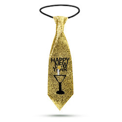 Golden Glitter Christmas Tie 41 X 11 Cm Festive Accessory