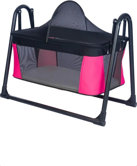 SteweHome Cradle with Mattress and Wheels Pink