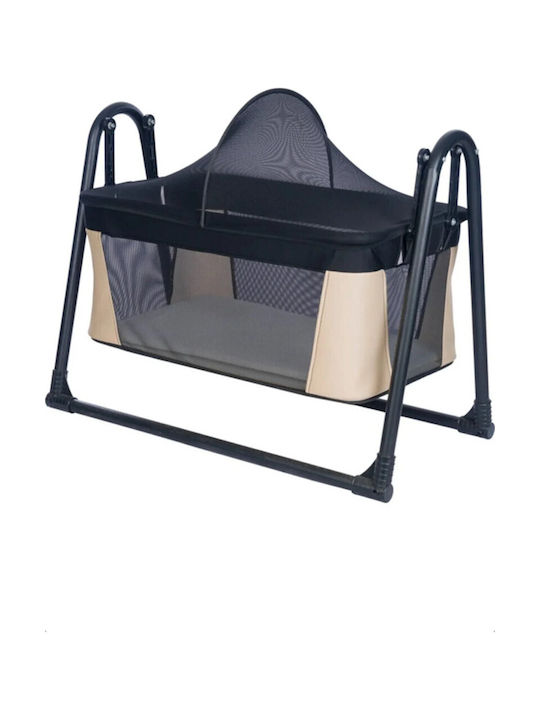 SteweHome Babywiege mit Matratze und Rädern Braun