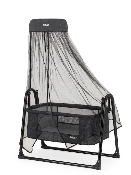 SteweHome Cradle with Mattress and Wheels Black