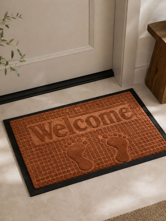 My Home Luxury Doormat Welcome Orange 40x60cm