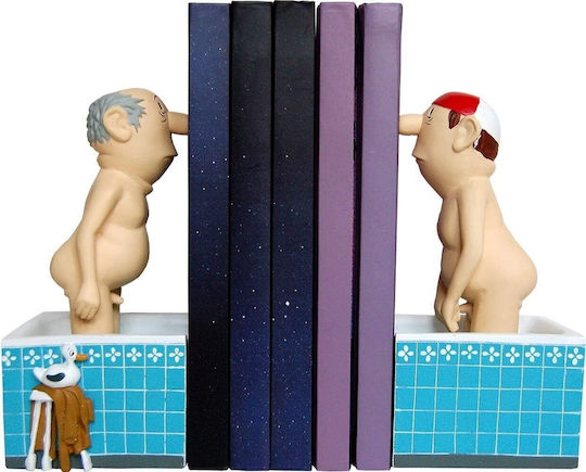 Book End Holder Inkognito Loriot "Men in Bath" 17 cm Multicolour