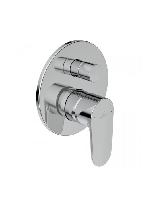 Ideal Standard Μίκτης Μπαταρίας Εντοιχισμού για Ντουζιέρα 2 Εξόδων Ασημί
