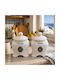 Galifas Set 2 Pieces Sugar Coffee Jars with Lid Ceramic Brown 10x15cm 2 Pieces