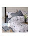 Set Huse Pentru Pilote 200x230cm Dublu Cu 4 Fețe De Pernă Și 1 Cearceaf Gri