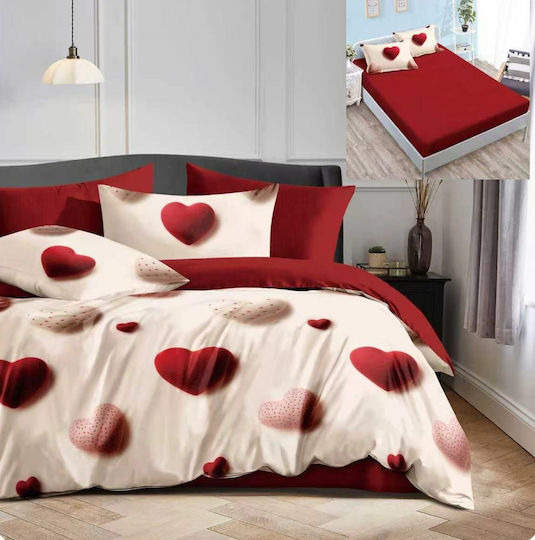 Set Huse Pentru Pilote 200x230cm Dublu Cu 4 Fețe De Pernă Și 1 Cearceaf Gri