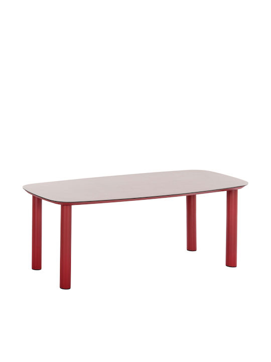 Dosun Esszimmer- und Küchentisch aus Aluminium Rot 220x100x75cm