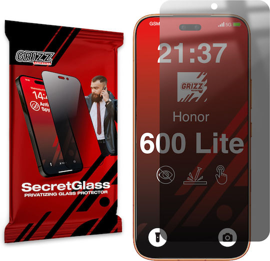 Grizzglass Secretglass Datenschutz Hybrid Glas Displayschutzfolie Für Honor 600 Lite Schwarz