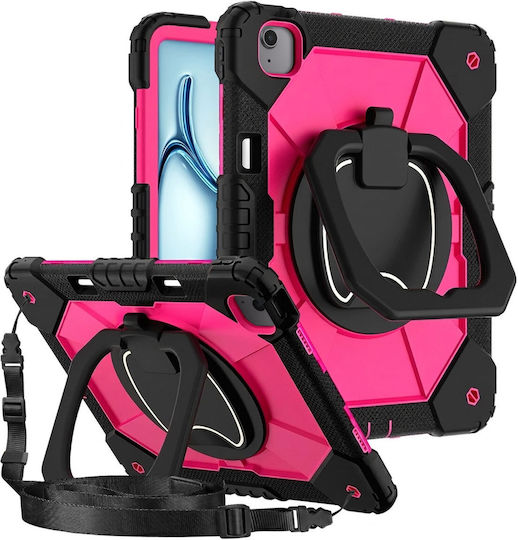 Avizar Husă Antisoc Ipad Air 13 2024 2025 M4 2026 cu Mâner Stand Roz