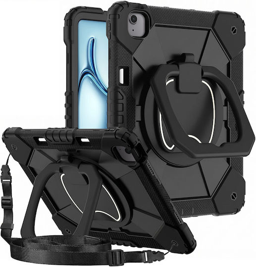Avizar Husă Antisoc Ipad Air 13 2024 2025 M4 2026 cu Mâner Stand Neagră