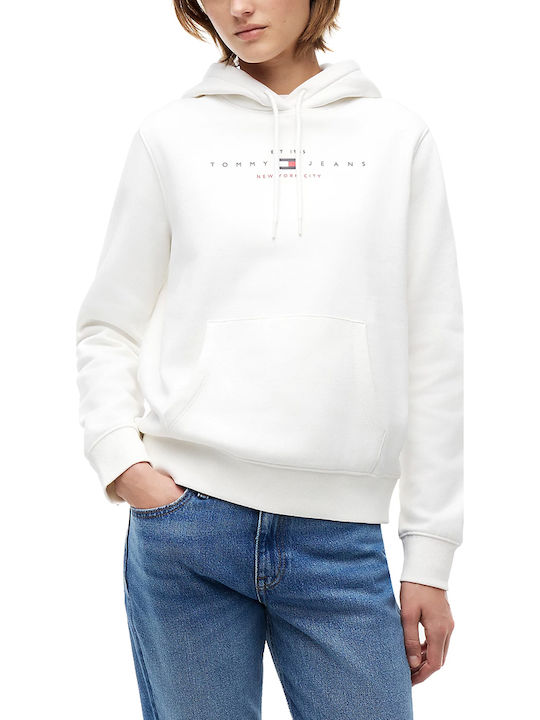 Tommy Hilfiger Langes Sweatshirt für Damen mit Kapuze Weiß