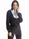 Damen-Strickjacke mit Reißverschluss Schwarz