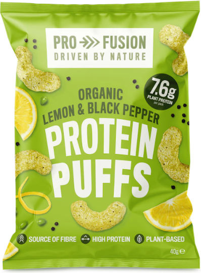 Snack Proteic de Mazăre Lămâie și Piper Negru Fără Gluten 40g Profusion Bio