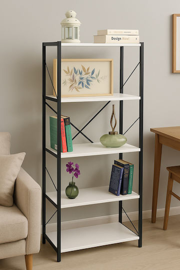 Weißes Bücherregal 60x30x120cm