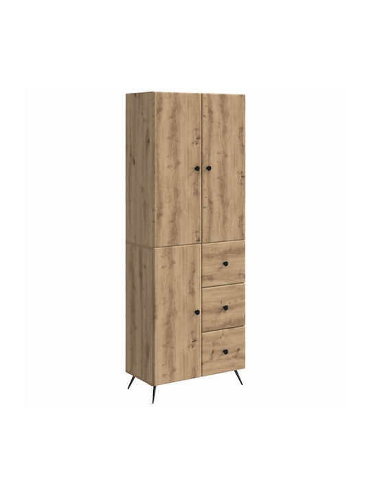 Wall Living Room Cabinet Made of Particle Board in Oak 66x34.5x90cm