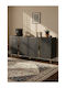 Sideboard Holz Grau 150x32x75cm