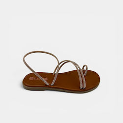 Stathatos Shoes Women's Flat Sandals Rose Gold