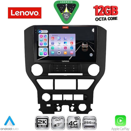 Lenovo Car Audio System for Ford Mustang 2015-2020 Bluetooth USB WiFi GPS Apple CarPlay Android Auto with 9" Touch Screen