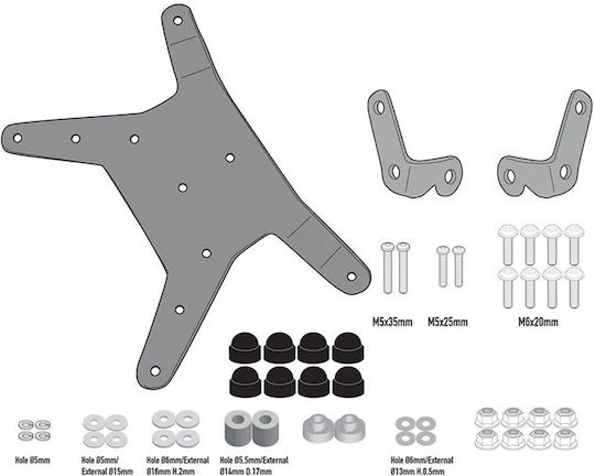 Kappa Moto Motorcycle Windshield Installation Kit for KTM 890 Adventure D7711KITK