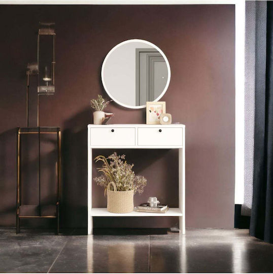 Μπουφές από Μέταλλο με Καθρέπτη Λευκό 81x18x90cm