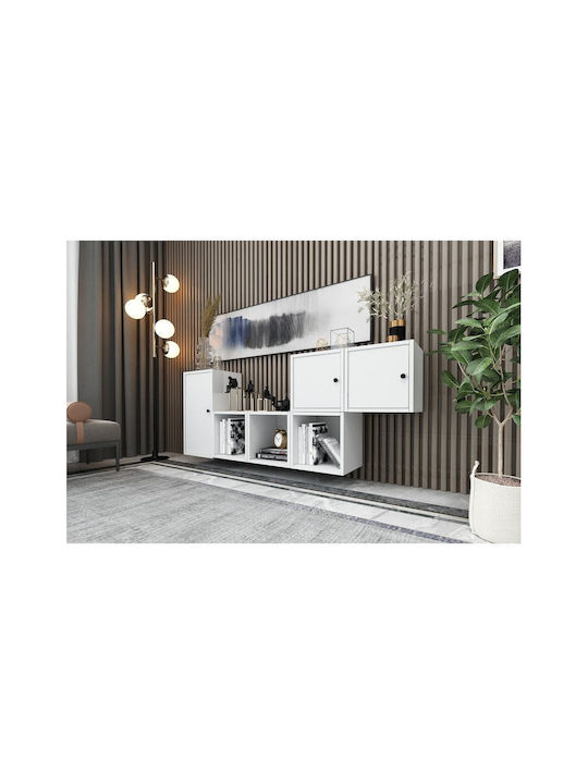 Bufet din Metal Alb 201.6x30x65.4cm