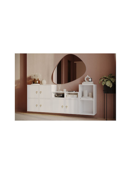 SteweHome Sideboard aus Metall 135x30x66cm Weiß