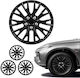 Vevor Set Car Hubcaps 16" With Hyundai Logo 4 Pieces Black