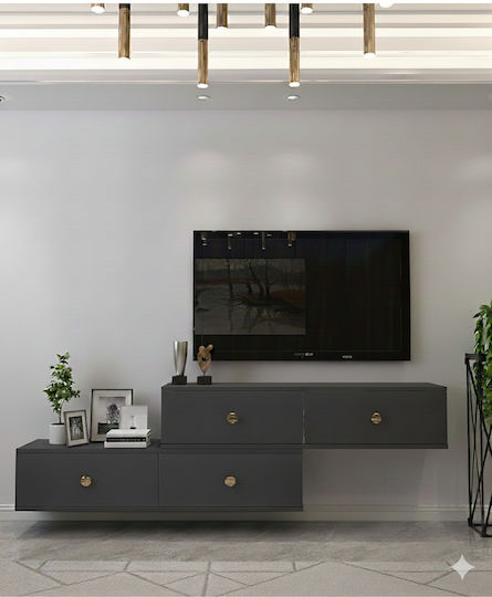 Gray TV Stand L120xD30xH30cm