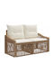 Two-Seater Outdoor Sofa Rattan with Cushions 125x62x70cm