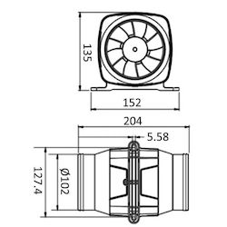 Εξαεριστηρας Hyperflow 4'' Ταση 24v