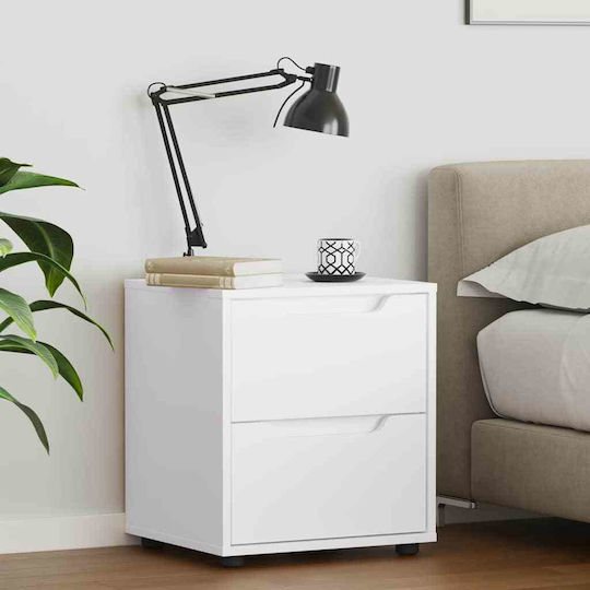 White Wooden Bedside Table 45x40x50cm