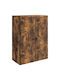 Dulap Suspendat Din Lemn De Stejar Fumuriu 66x34,5x90cm