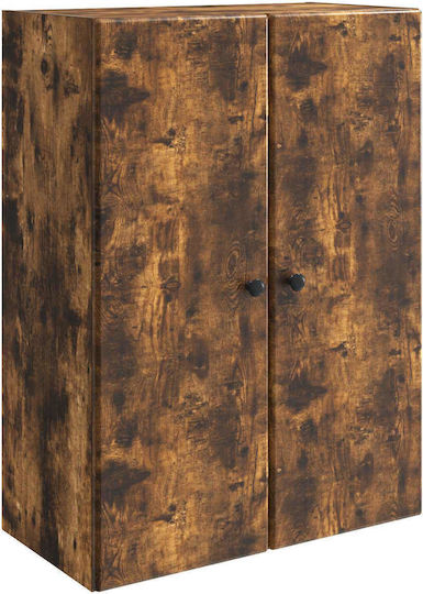 Dulap Suspendat Din Lemn De Stejar Fumuriu 66x34,5x90cm