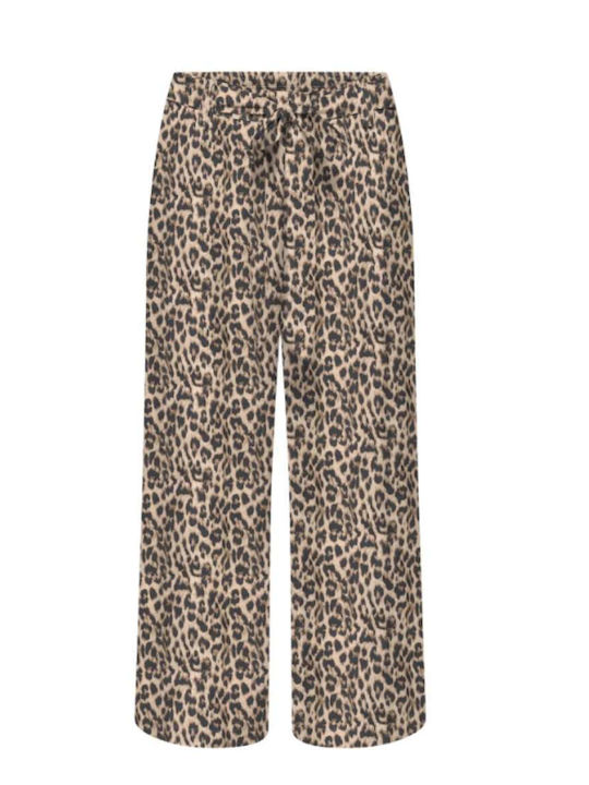 Only Women's High Rise Fabric Capri Trousers Brown