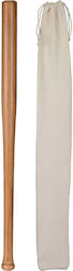 Relaxdays Baseball Schläger Buchenholz 86x5cm Natürliche Farbe Gewicht 870g Set Jutebeutel