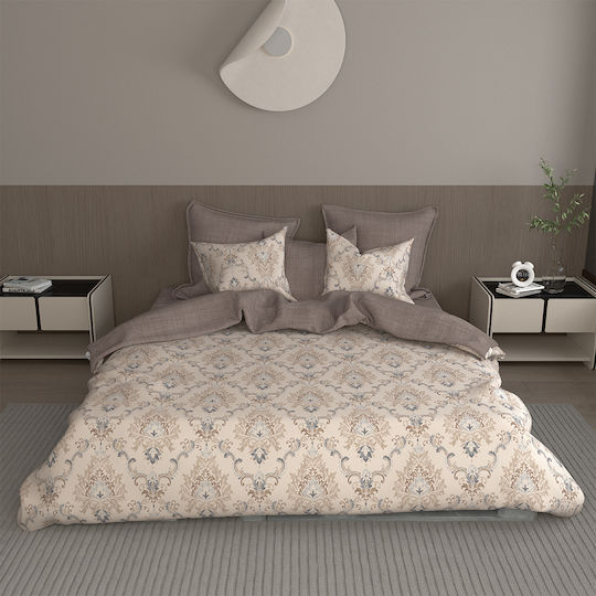 Charalambidis Textiles Έπαυλη Σετ Σεντόνια Υπέρδιπλα 240x260εκ. Καφέ (4τμχ)