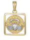 Two-tone Kids Charm Pendant Double Sided from 9K Gold 056005