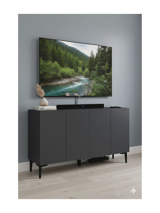 Wooden Sideboard Gray 120x32x75cm