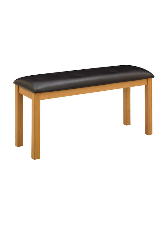 Dining Bench With Wooden Surface Black 95x32x45cm
