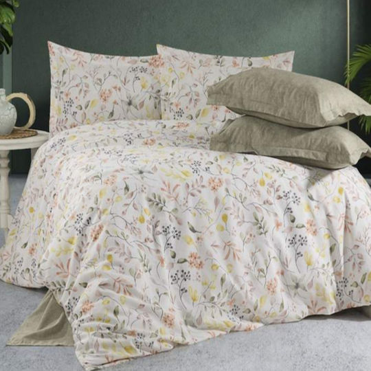 MayHome Σετ Σεντόνια Ημίδιπλα με Λάστιχο 120x200+25εκ. Μπεζ (3τμχ)