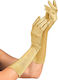 Karnevalsaccessoires Handschuhe Gold Seide 40cm