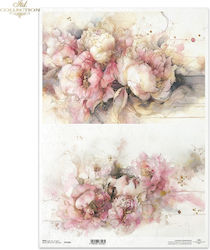 Ριζόχαρτο Decoupage Α3 Watercolor Παιώνιες Πορτ...